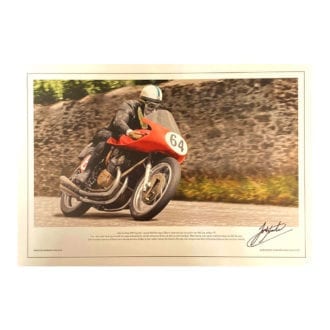 Product image for John Surtees - MV Agusta TT - 1957 | lithograph | signed John Surtees