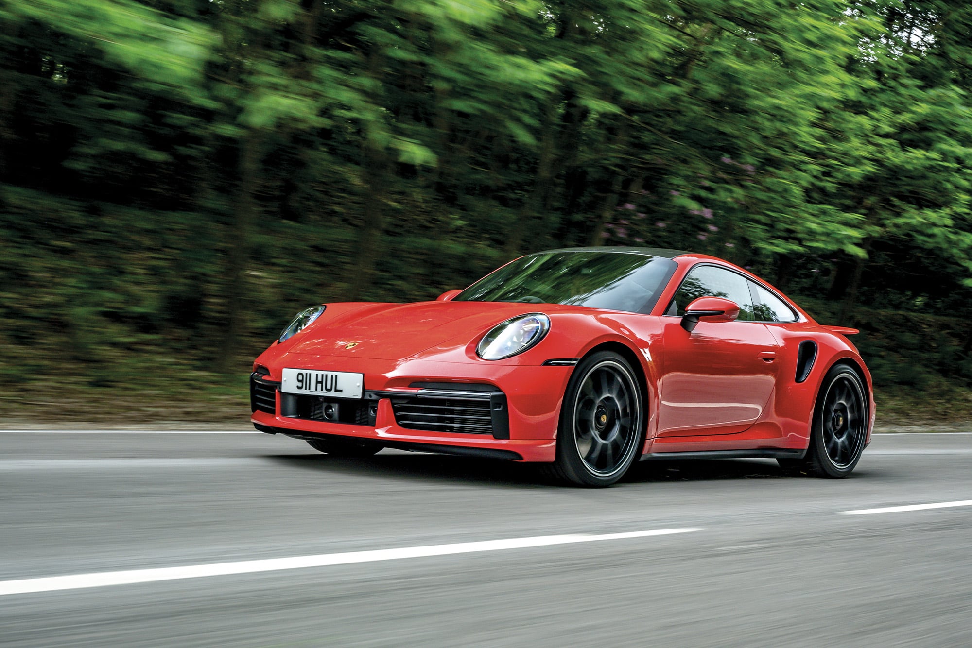 2020 Porsche 911 Turbo S on the road