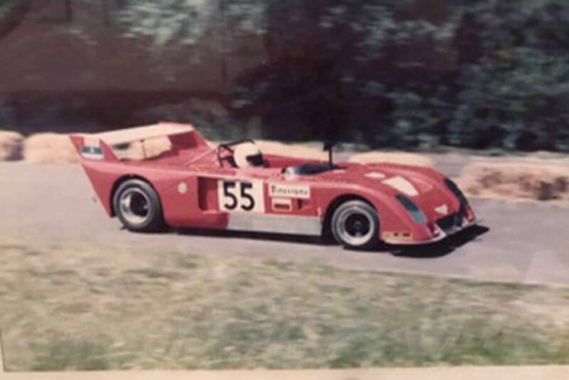 John Cleland driving a Chevron B23 at Doune in 1974