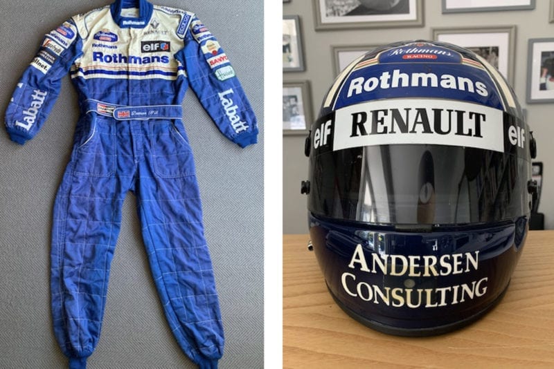 Damon Hill overalls and helmet auctioned on June 24