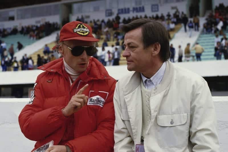 Hans Mezger with Niki Lauda in 1984
