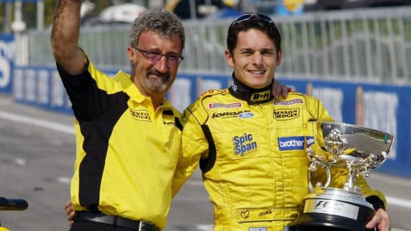 Giancarlo Fisichella, Eddie Jordan, 2003 Imola