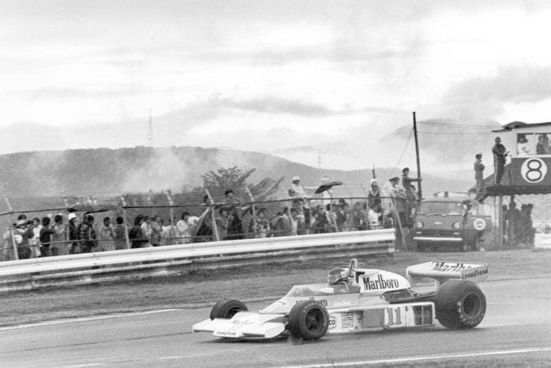James Hunt at the 1976 Japanese Grand Prix in Fuji