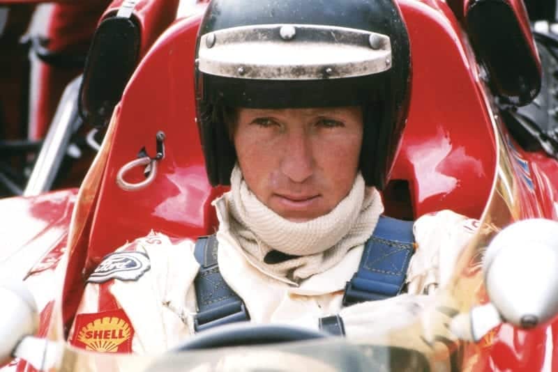 Jochen Rindt in the cockpit of his Lotus at the 1975 British Grand Prix
