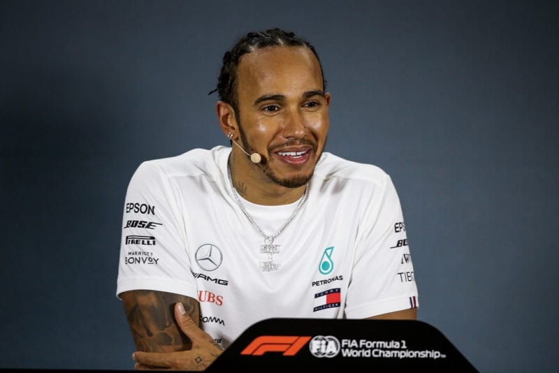 Lewis Hamilton at a press conference before the 2019 Abu Dhabi Grand Prix