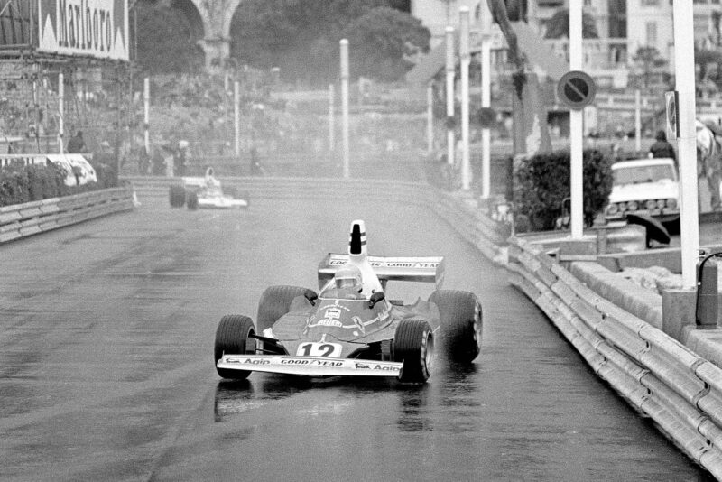 Niki Lauda leading the 1975 Monaco Grand Prix in his Ferrari 312T