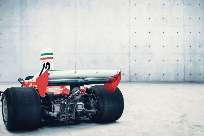 Rear view of the 1975 Niki Lauda Ferrari 312T