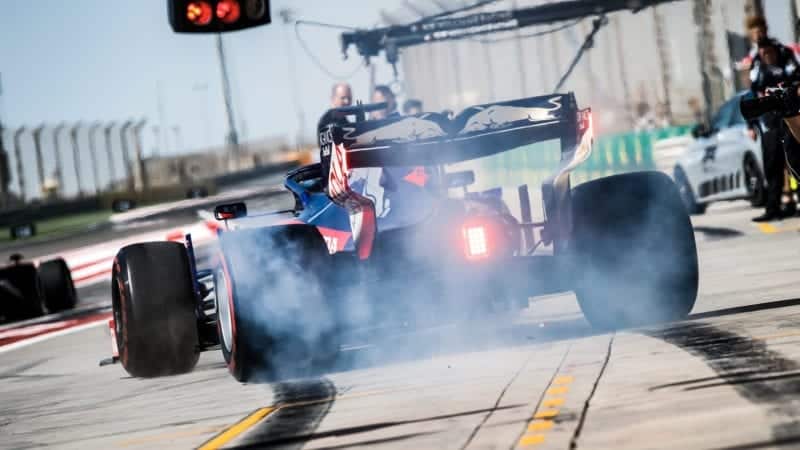 Wheelspinning Toro Rosso F1 car