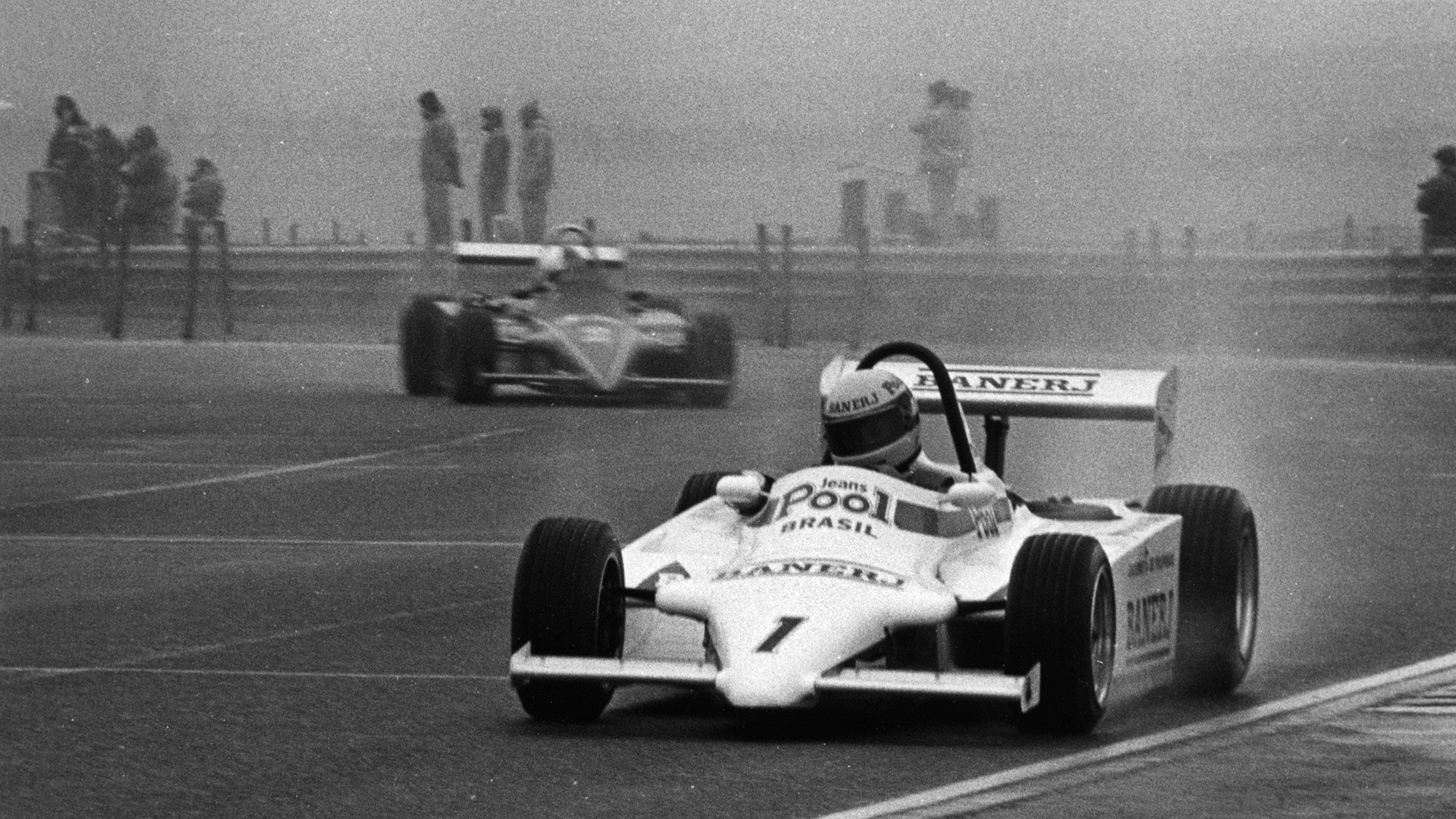 Ayrton Senna in a Ralt RT3 in a Formula 3 race at Thruxton in 1983