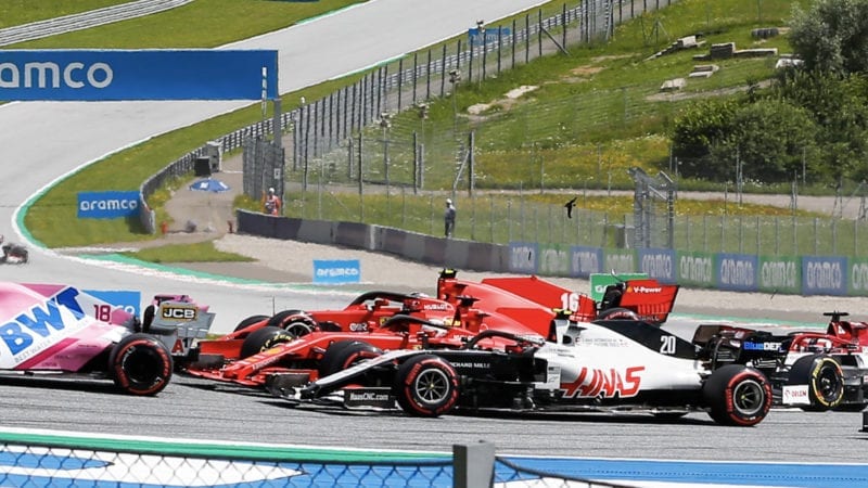 Charles Leclerc hits Sebastian Vettel in the opening laps of the 2020 F1 Styrian Grand Prix at the Red Bull Ring