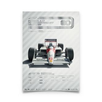 Product image for Formula 1® Decades | Ayrton Senna – McLaren MP4/4 – 1980s | Automobilist | Collector’s Edition poster