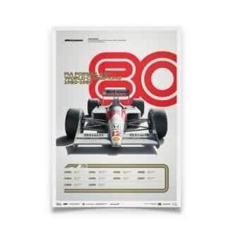 Product image for Formula 1® Decades | Ayrton Senna – McLaren MP4/4 – 1980s | Automobilist | Limited Edition poster