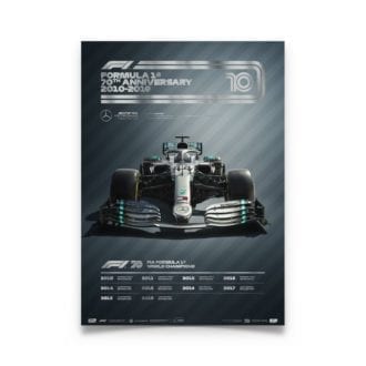 Product image for Formula 1® Decades | Lewis Hamilton – Mercedes W10 – 2010s | Collector’s Edition poster