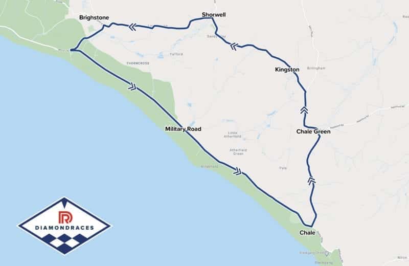 Isle of Wight Diamond race circuit map