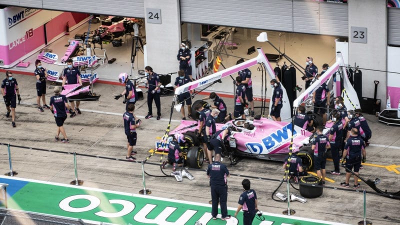 Racing Point pitstop practice ahead of the 2020 Austrian Grand Prix