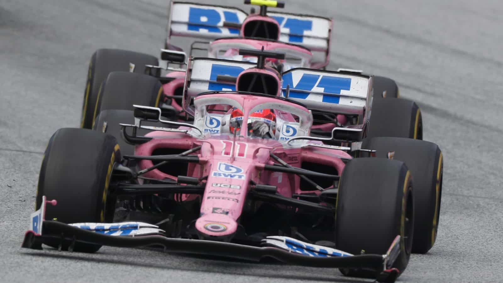 Sergio Perez and Lance Stroll during the 2020 F1 Styrian Grand Prix