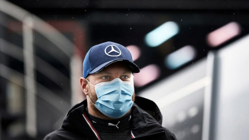 Valtteri Bottas wearing a face mask at the 2020 F1 Hungarian Grand Prix