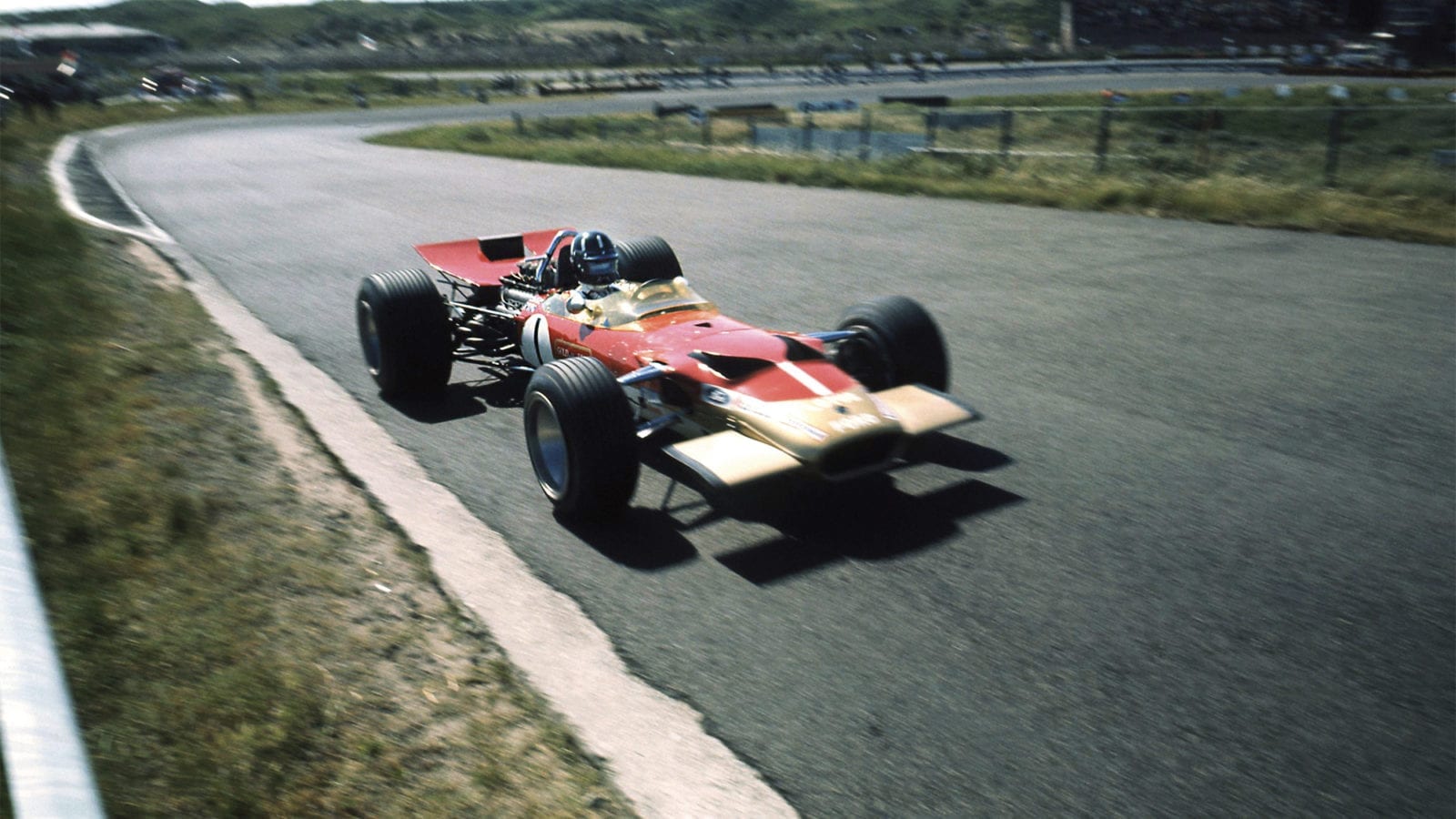 Graham Hill's Lotus at Zandvoort in the 1968 Dutch Grand Prix