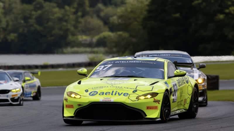 Jamie Caroline and Daniel Vaughan Aston MArtin GT4 at Oulton Park for the opening 2020 British GT round