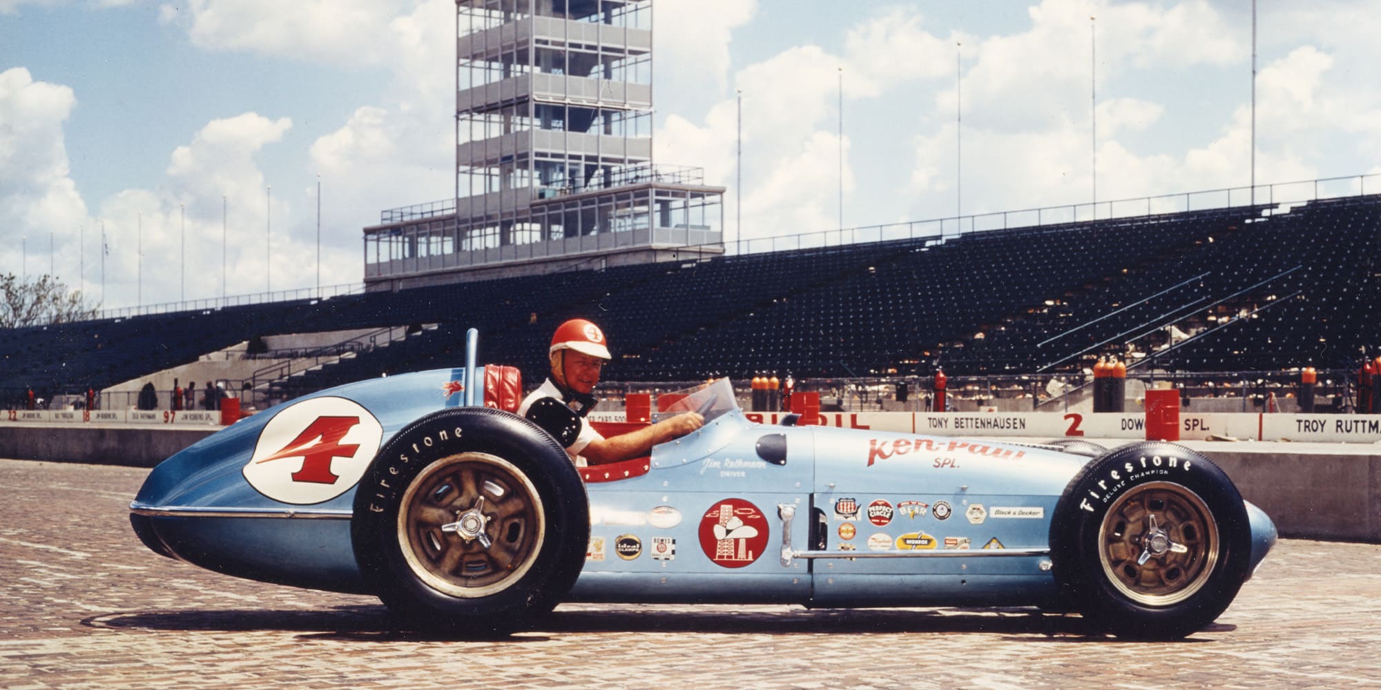 Jim Rathmann in his car portrait shot at the 1960 Indy 500