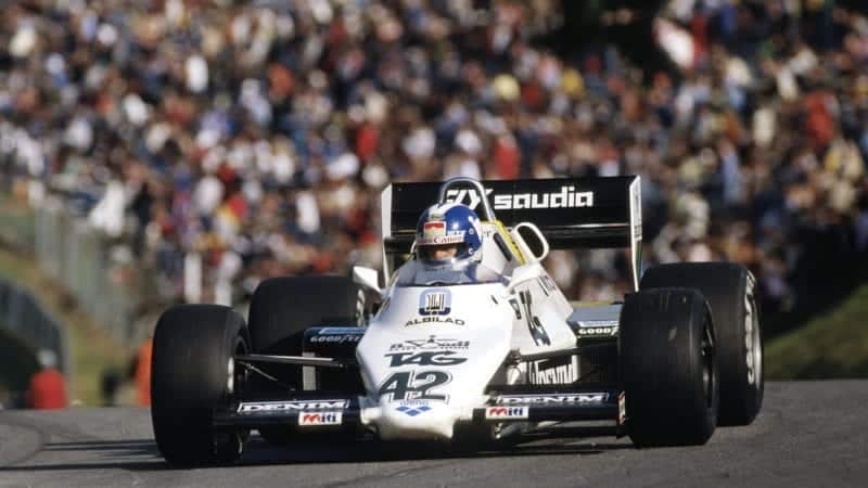 Jonathan Palmer in a Williams during his 1983 his first year in Formula 1