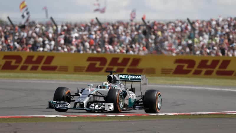 Lewis Hamilton on his way to victory in the 2014 British Grand Prix at SilverstoneFrancois Flamand / DPPI