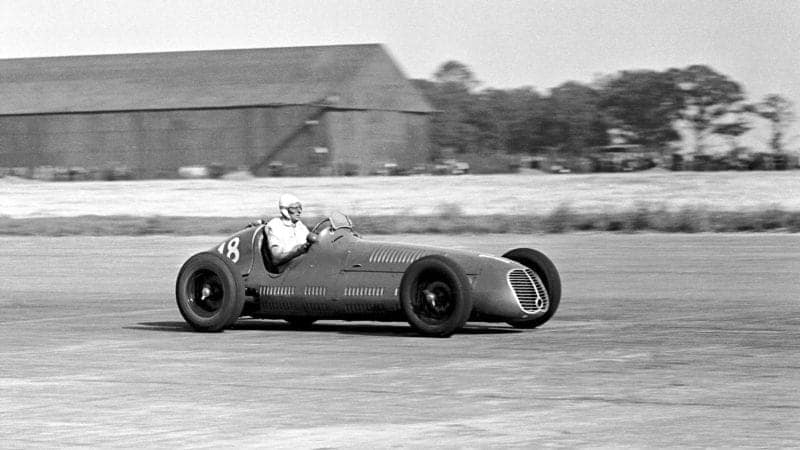 Luigi Villoresi on his way to victory in the 1948 British Grand Prix at Silverstone