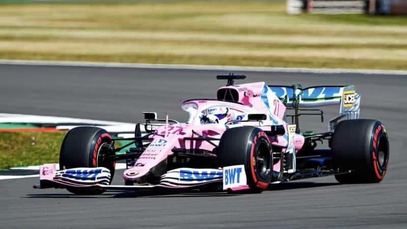 Nico Hulkenberg in his Racing Point duriong practice for the 2020 F1 70th Anniversary Grand Prix at Silverstone