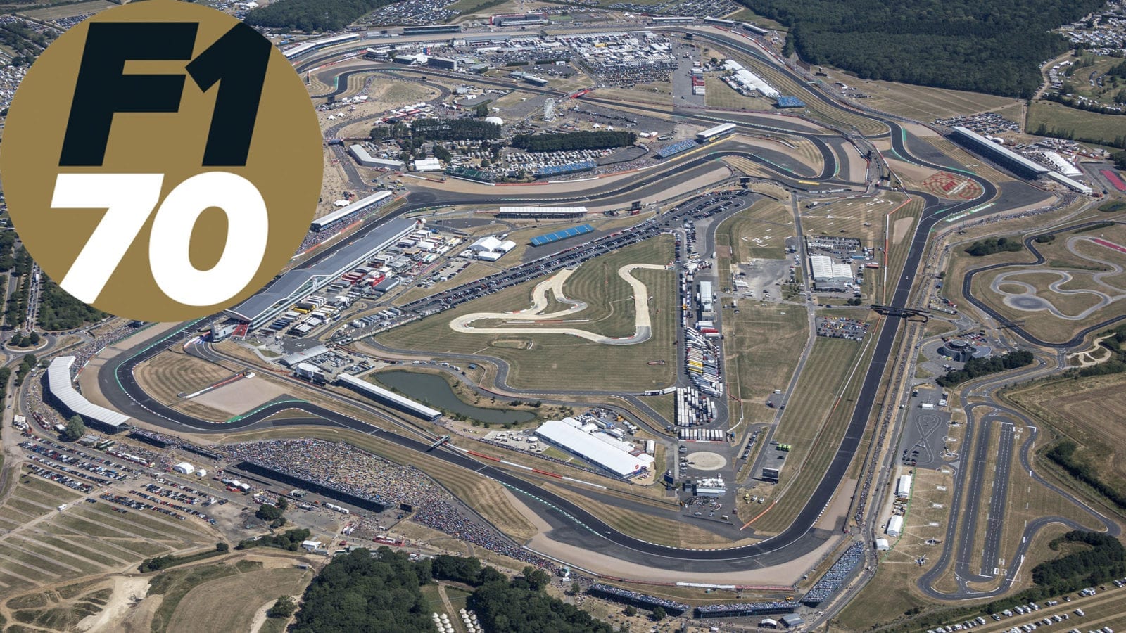 Overhead view of Silverstone during the 2018 British Grand Prix