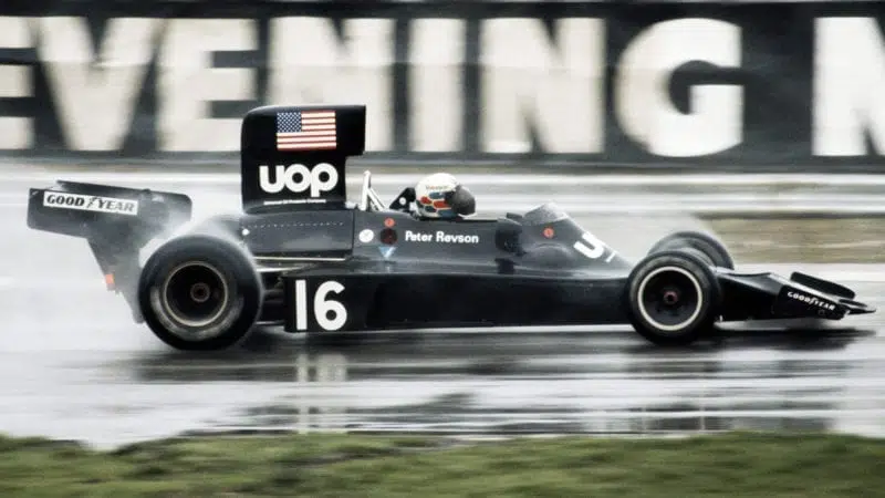 Peter Revson in his Shadow-Ford DN3 during the 1974 Race of Champions at Brands Hatch