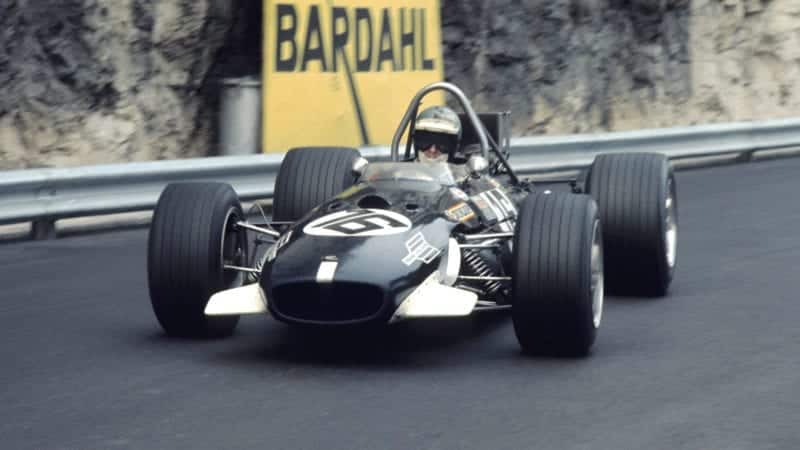 Piers Courage driving a Brabham BT26A in the 1969 Formula 1 Monaco Grand Prix