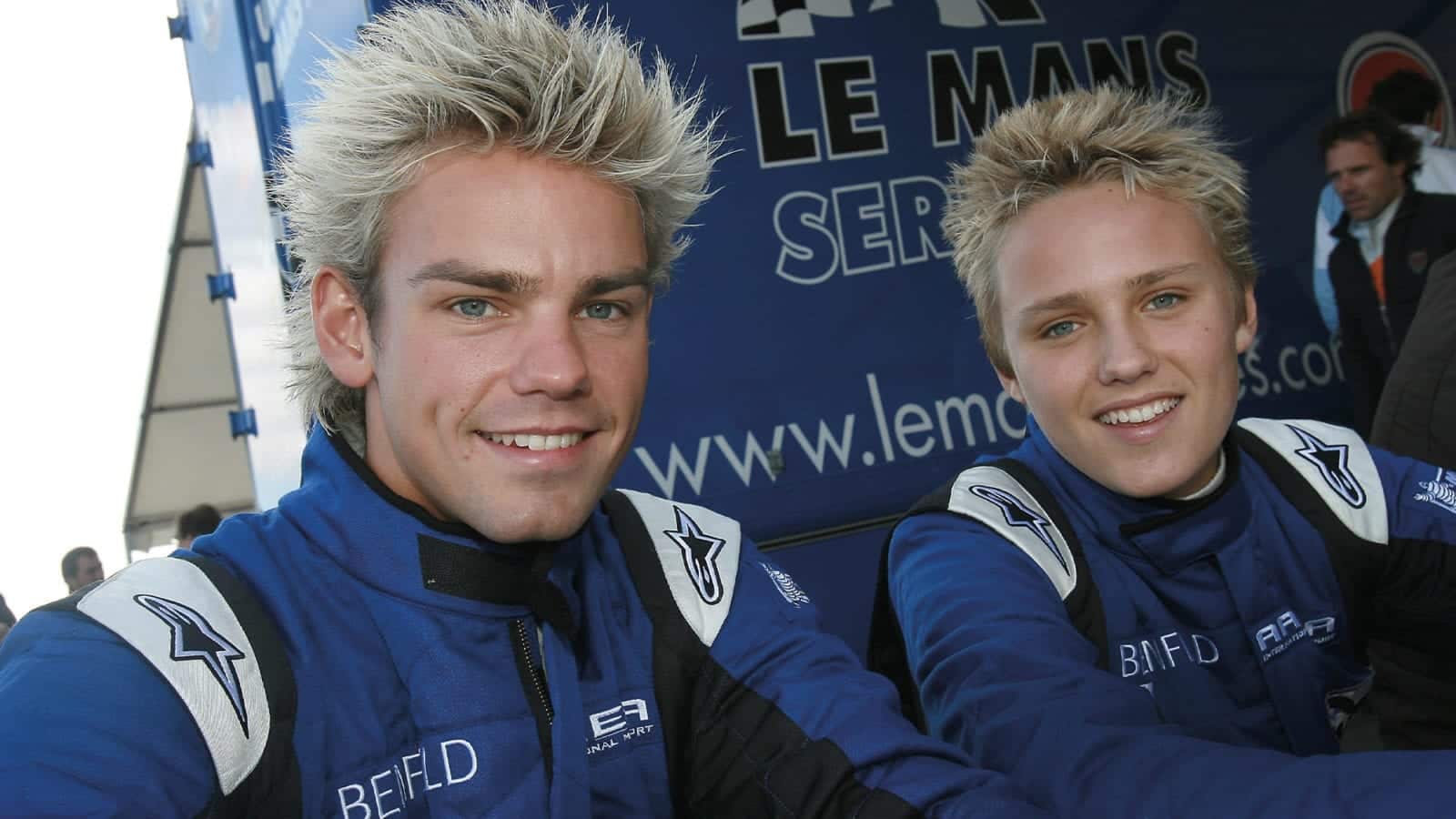 Tom and Max Chilton in 2007 when they were team-mates for Arena Motorsports Zytek in the Le Mans Series
