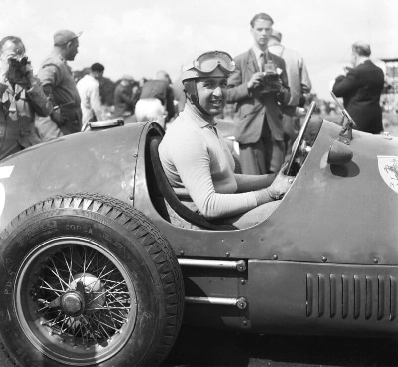 Ferrari driver Alberto Ascari on pole position before the British Grand Prix at Silverstone, 18th July 1953