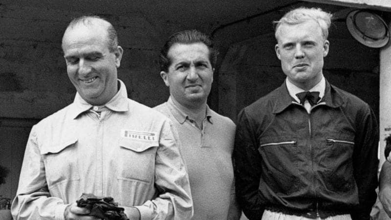 Guiseppe Farina, Alberto Ascari and Mike Hawthorn, 1954 Italian GP