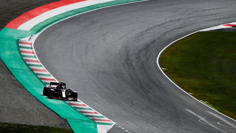 Final corner at Mugello during the 2020 F1 Tuscan Grand Prix