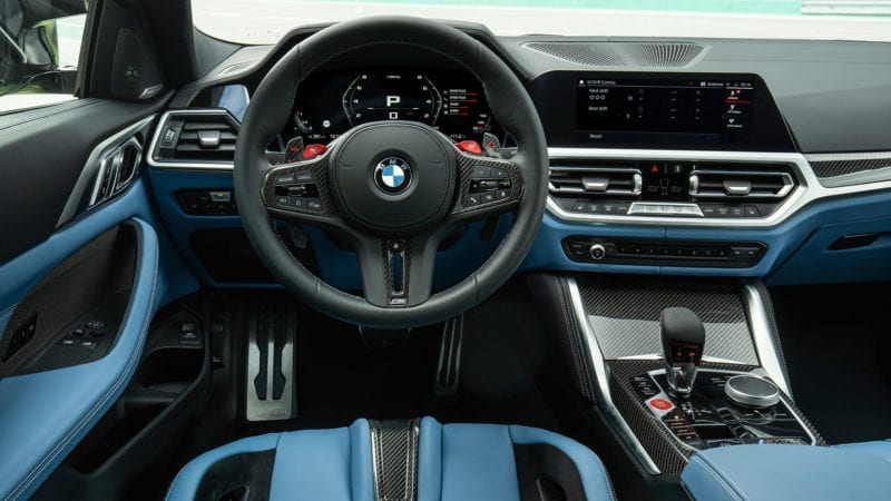 Interior of the 2021 BMW M3 and M4