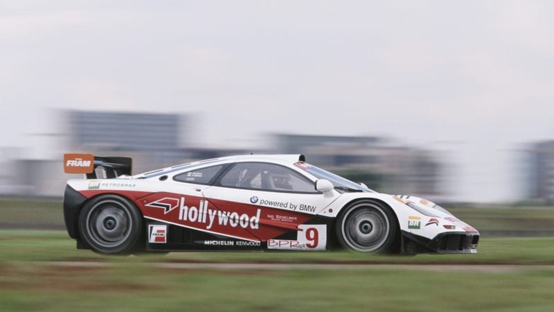 Maurizio Sandro Sala of Brazil drives the Hollywood McLaren F1 GTR during the BPR Global GT Endurance Series 2 Hours of Brasilia race on 16th December 1996 at the Brasilia Circuit