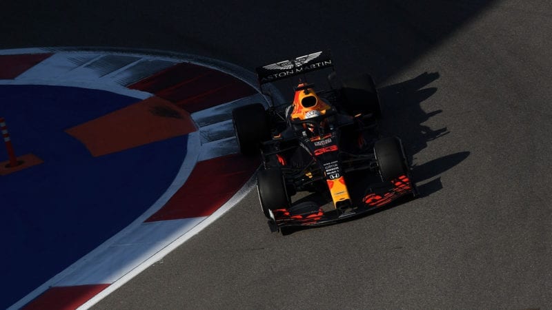 Max Verstappen's Red Bull during the 2020 f1 Russian Grand prix at sochi