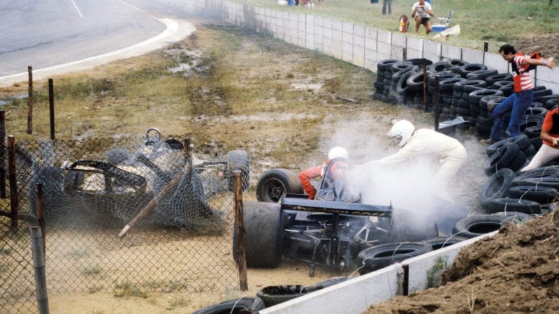 1980 F1 South African Grand Prix crash involving Geoff Lees