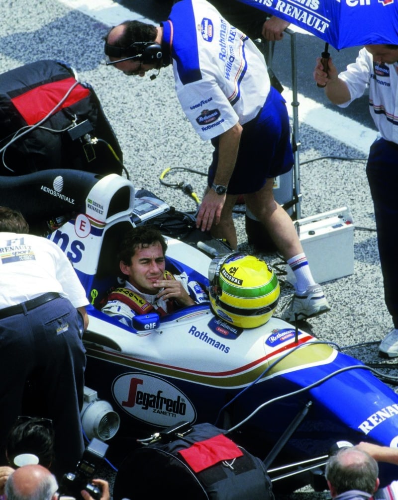 Ayrton-Senna-in-his-Williams-on-the-starting-grid-at-Imola-ahead-of-the-1994-F1-San-Marino-Grand-Prix