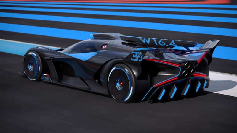 Bugatti Bolide on track virtual rear