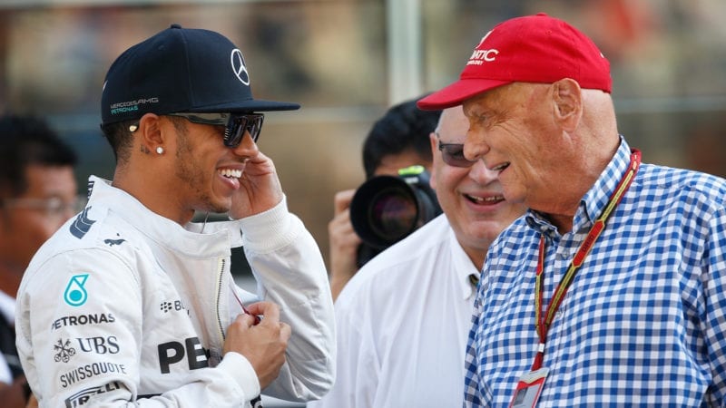 Lewis Hamilton with Niki Lauda