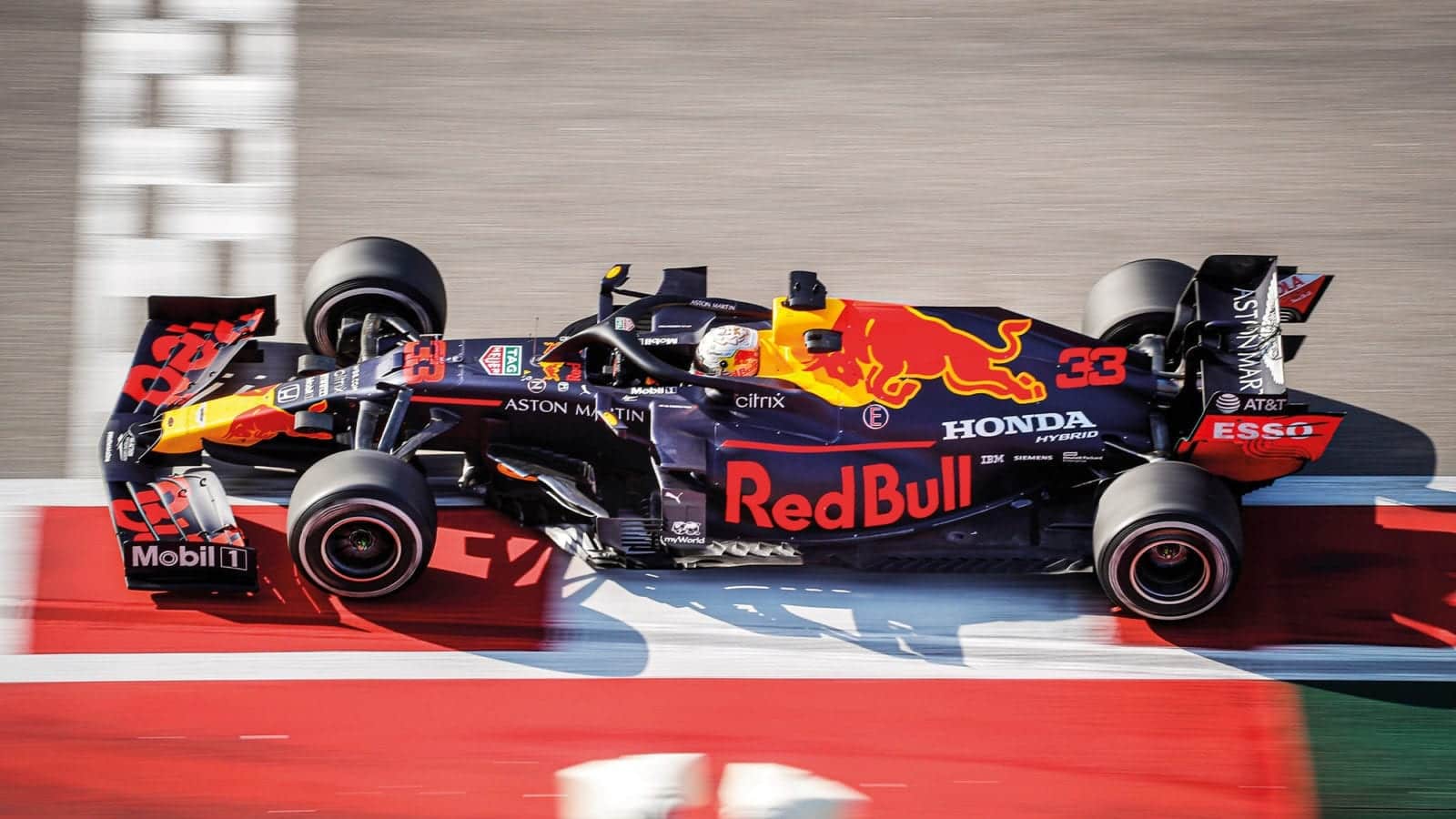 Max Verstappen in the 2020 Red Bull F1 car