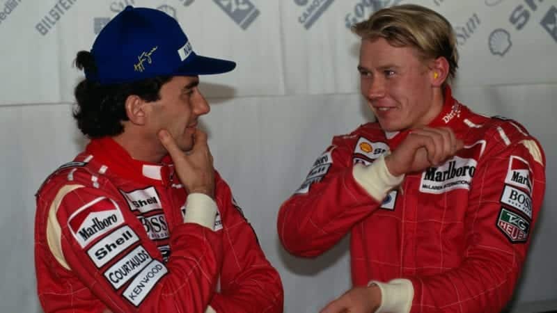 McLaren team-mates Mika Hakkinen and Ayrton Senna