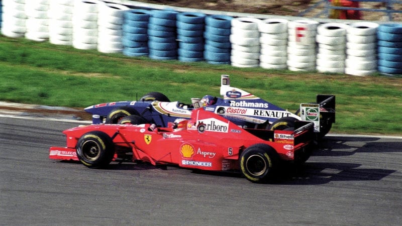 Michael Schumacher turns into Jacques Villeneuve at Jerez in 1997