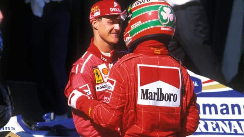 Michael Schumacher with Eddie Irvine