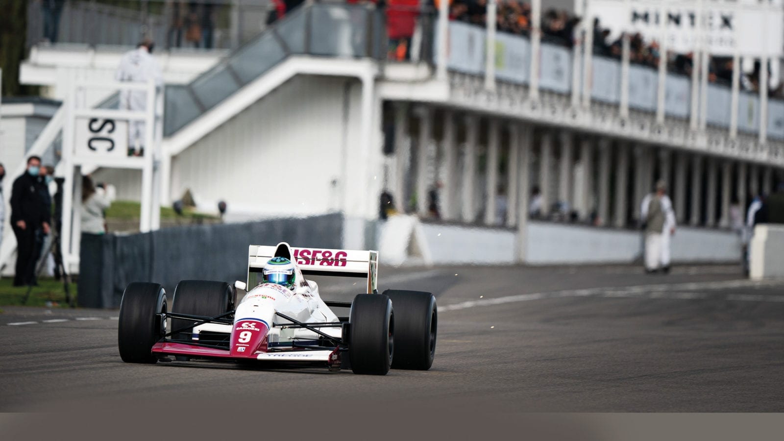 Nick Padmore at the 2020 Goodwood SpeedWeek in the Arrows F1 car he used to set the circuit lap record