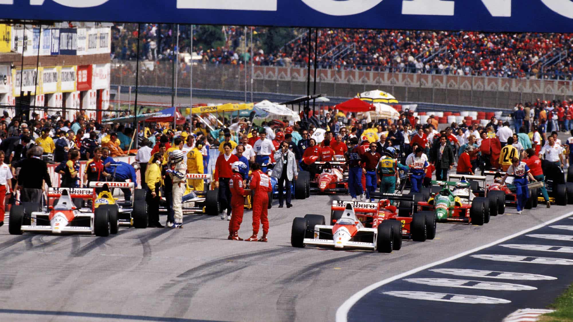 Starting grid at the 1989 San Marino Grand Prix at Imola