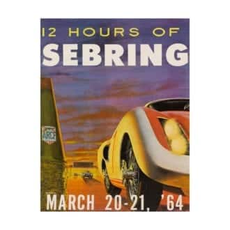 Product image for 12 Hours Of Sebring 1964 March 20 - 21 | Official Race Poster | Signed