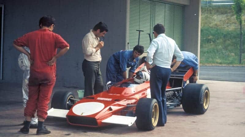 Arturo Merzario at Fiorano for a Ferrari test in 1972